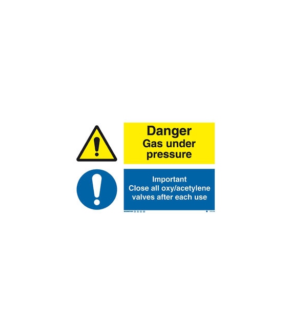 3101 Danger exp. risk / Important Close all oxy/acetylene...