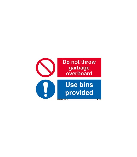 3115 Do not throw garbage overboard / use bins provided