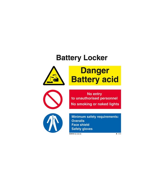 3123 Battery locker combination sign