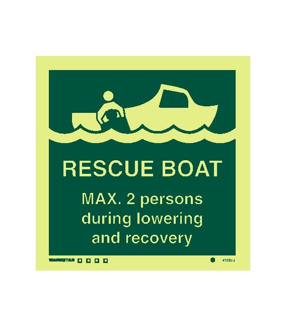 4128 Rescue boat MAX 2 persons during lowering and recovery