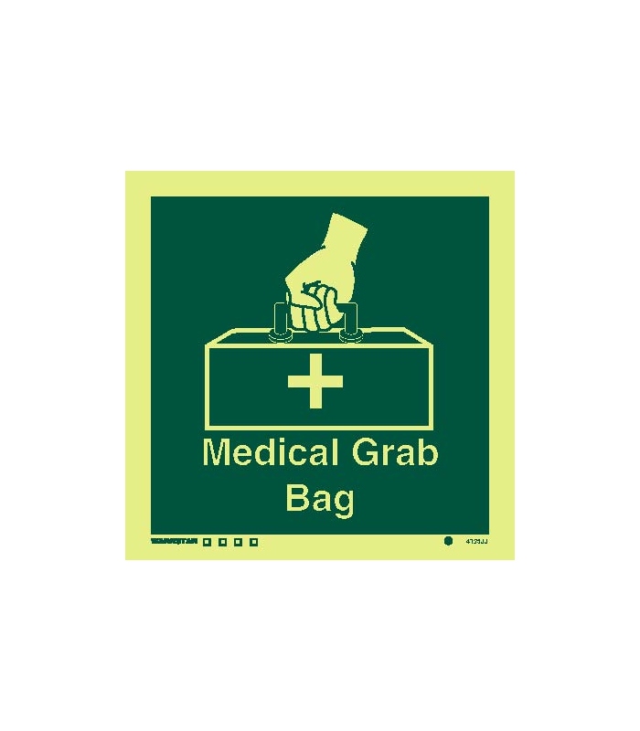 Safety Signs (Photoluminescent, rigid PVC) Medical grab Bag symbol