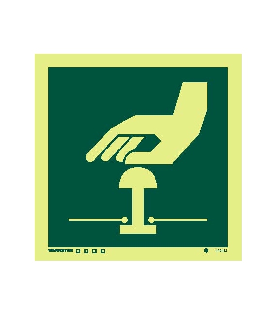 4154 Emergency stop symbol (green)