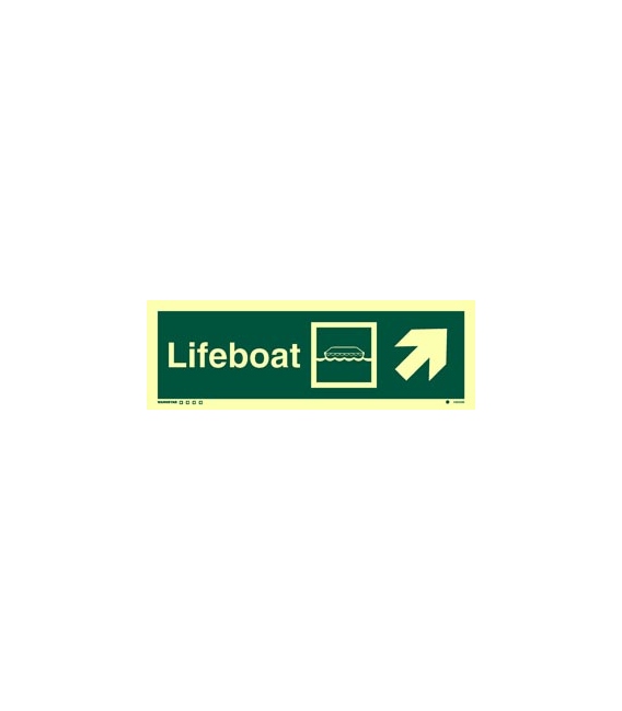 4303 Lifeboat + symbol + arrow diagonally up right