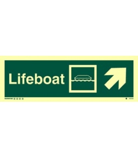 4303 Lifeboat + symbol + arrow diagonally up right