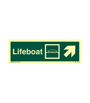 4303 Lifeboat + symbol + arrow diagonally up right