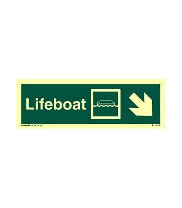 4307 Lifeboat + symbol + arrow diagonally down right