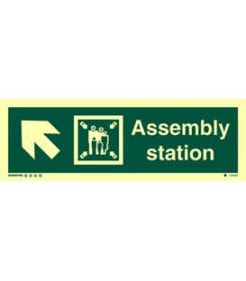 4322 Assembly station + symbol + arrow diagonally up left 