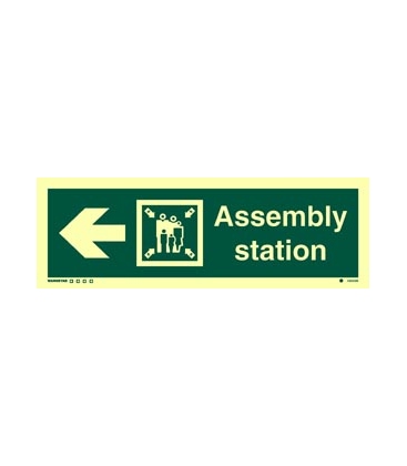 Direction Signs (Photoluminescent, rigid PVC) Assembly station + symbol ...