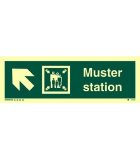 4332 Muster station + symbol + arrow diagonally up left 