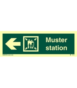 4334 Muster station + symbol + arrow left