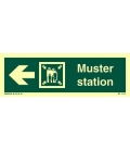 4334 Muster station + symbol + arrow left