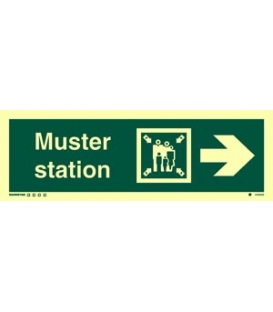 4335- Muster station + symbol + arrow right