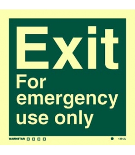 4384 Exit - For emergency use only - text only