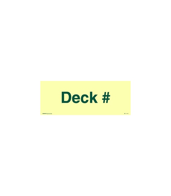 4472 Deck with number or letter (customer specific) photoluminescent background
