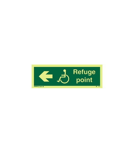 4814 Refuge point + disabled symbol + arrow left
