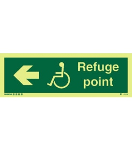 4814 Refuge point + disabled symbol + arrow left