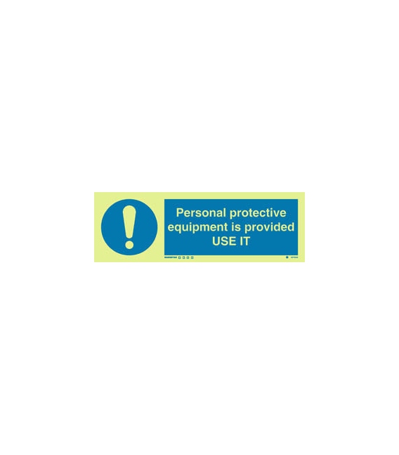 5678 Personal protective equipment is provided. USE IT + symbol