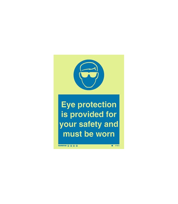 5730 Eye protection is provided for your safety and must be worn + symbol