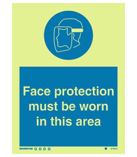 5732 Face protection must be worn in this area + symbol