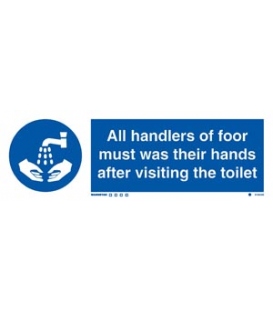 5745 All Handlers of food must wash their hands after visiting the toilet