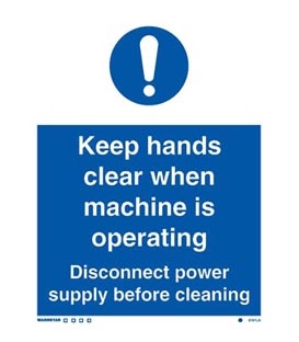 5761 Keep hands clear when machine is operating