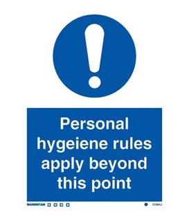 5768 Personal hygiene rules apply beyond this point