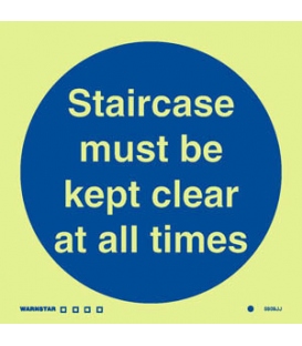 5809 Staircase must be kept clear at all times