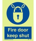 5838 Fire door keep locked + Lock symbol