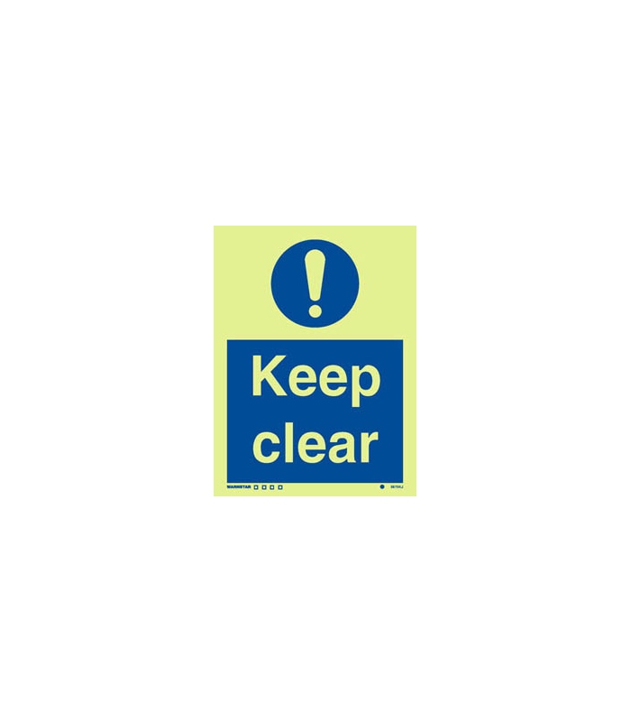 Mandatory Signs (Photoluminescent, rigid PVC) Keep clear (5870KJPR)