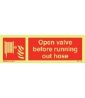 6146 Open valve before running out hose + symbol