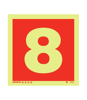 Fire Equipment Signs (Photoluminescent, rigid PVC) Number 8 (6208GGPR)