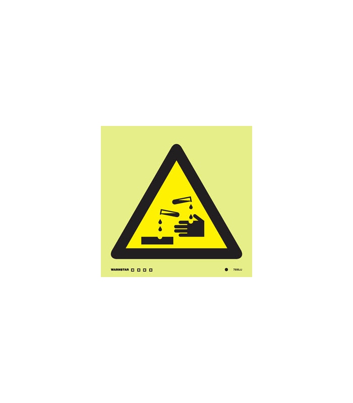 Hazard Signs (Photoluminescent, rigid PVC) Acid / corrosive symbol ...