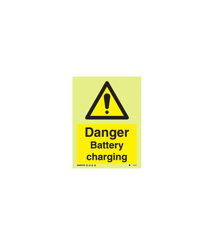 Hazard Signs (White, rigid PVC) Danger Battery Charging (7543KJWR)