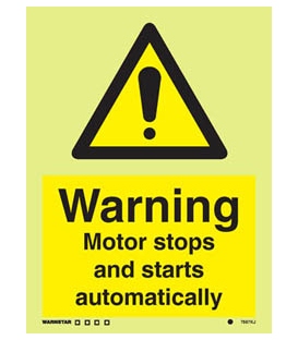 7557 Warning Motor starts and stops automatically 