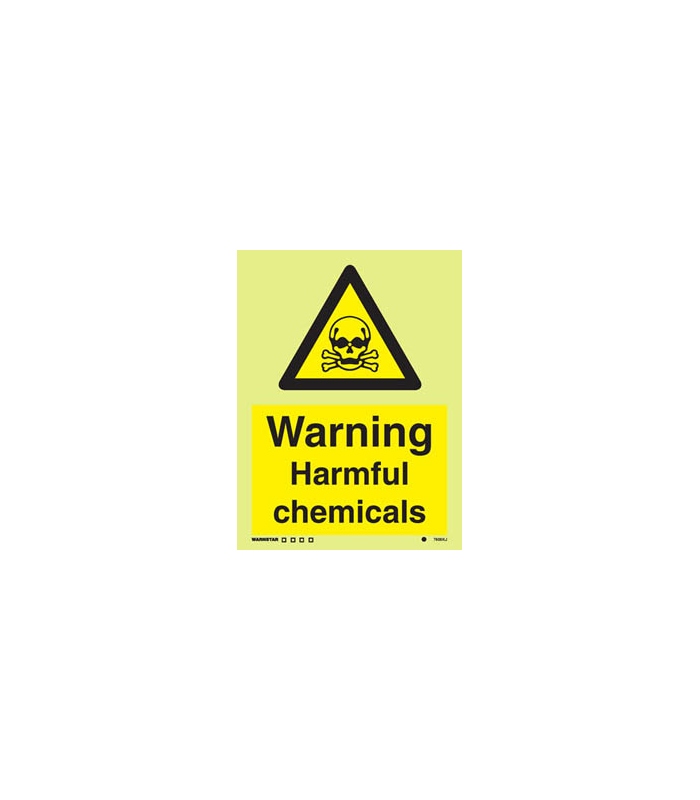 Hazard Signs (White, rigid PVC) Warning Harmful chemicals (7605KJWR)