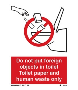 8002 No foreign objects in toilet & symbol