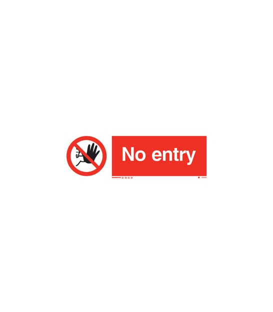 Cartello Di Divieto "Strictly No Admittance" In PVC Autoadesivo, 200x300mm, Sfondo Rosso Testo Bianco