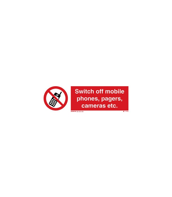8570 Switch off mobile phones, pagers, cameras etc. + symbol