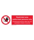 8691 Restricted area authorised personnel only - Unauthorised presence…….