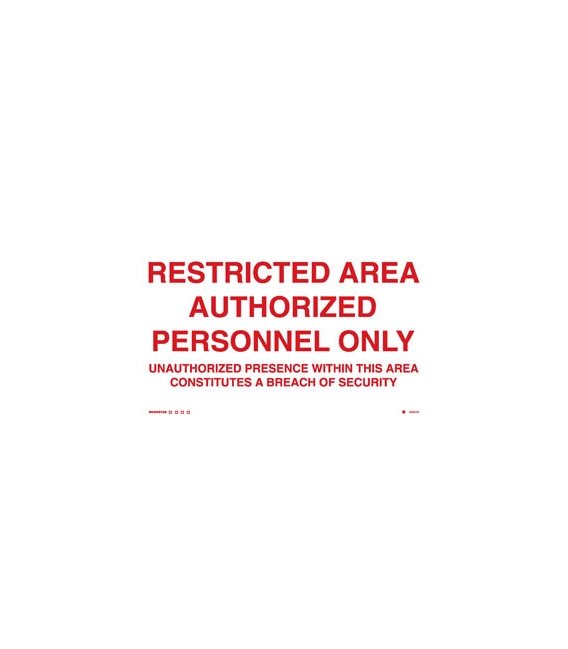 8695 Restricted area authorised personnel only - Unauthorised presence…….