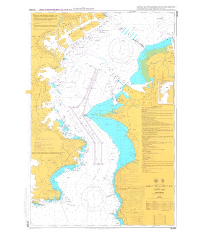 BA Japanese Nautical Chart 1062 Middle Part of Tokyo Wan
