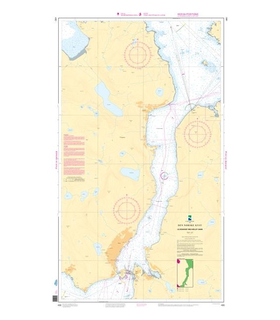 Norwegian Nautical Chart 490 Ulvesundet med Måløy hamn