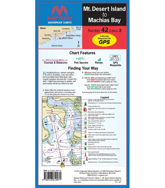 Maptech - Mt. Desert Island to Machias Bay Waterproof Chart