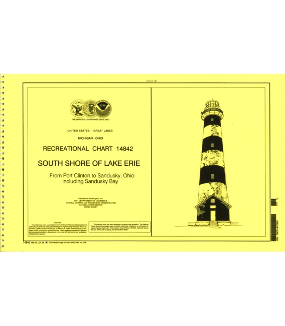 NOAA Chart 14842 SMALL-CRAFT BOOK CHART - Port Clinton to Sandusky, including the Islands (book of 35 charts)