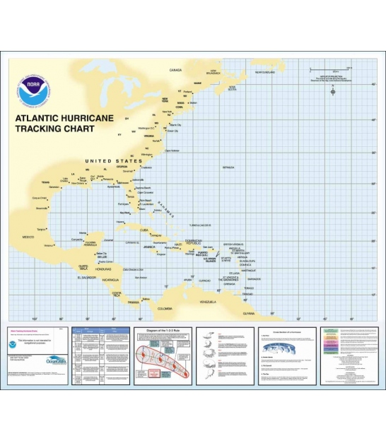 Nhc Hurricane Tracking Chart Hurricane Tracking Chart Western Atlantic By Noaa Oceangrafix