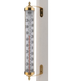 Grande View Thermometer, 24inch, Living Finish Brass