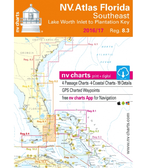 NV-Charts Chartkit Region 8.3: Florida, Southeast, Lake Worth to Plantation Key 2016/17