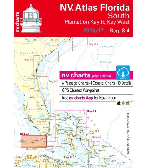 NV-Charts Chartkit Region 8.4, Florida, South, Plantation Key to Key West 2016/17