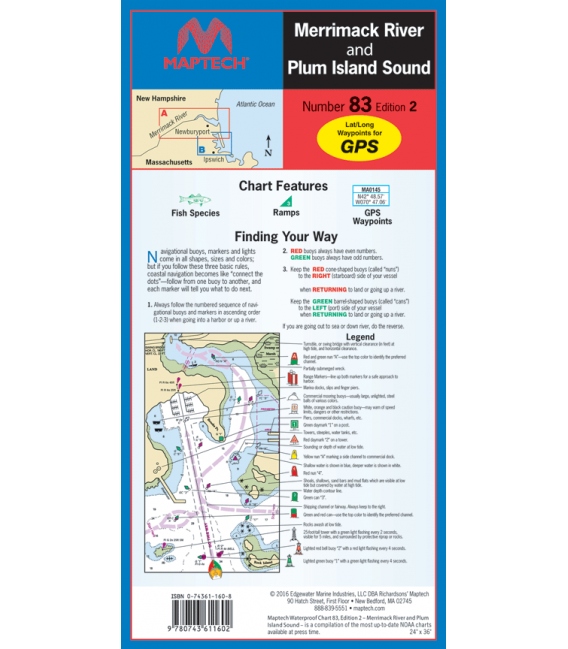 Maptch Waterproof Chart Merrimack River and Plum Island Sound, 2nd Ed.