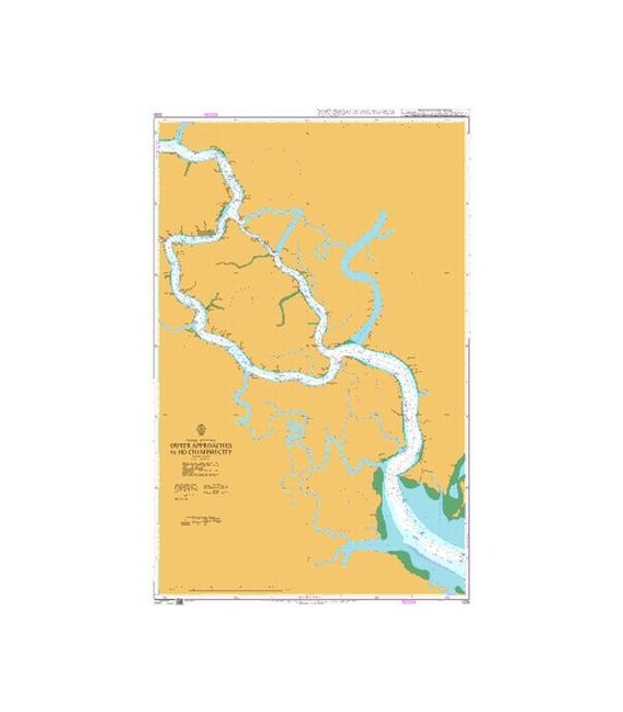 British Admiralty Nautical Chart 1039 Outer Approaches to Ho Chi Minh City